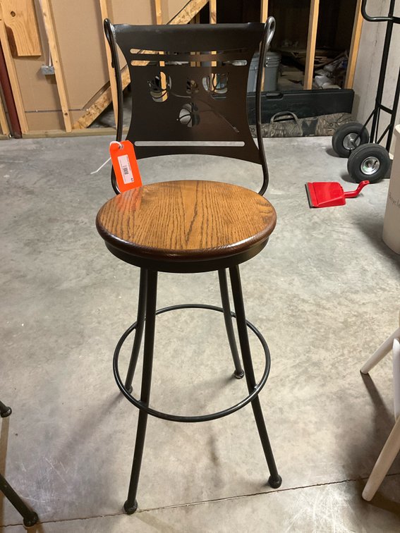 Metal framed swivel stool 30” seat height-Basement