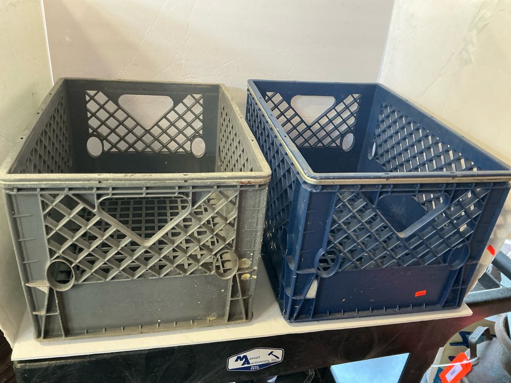 Plastic milk crates