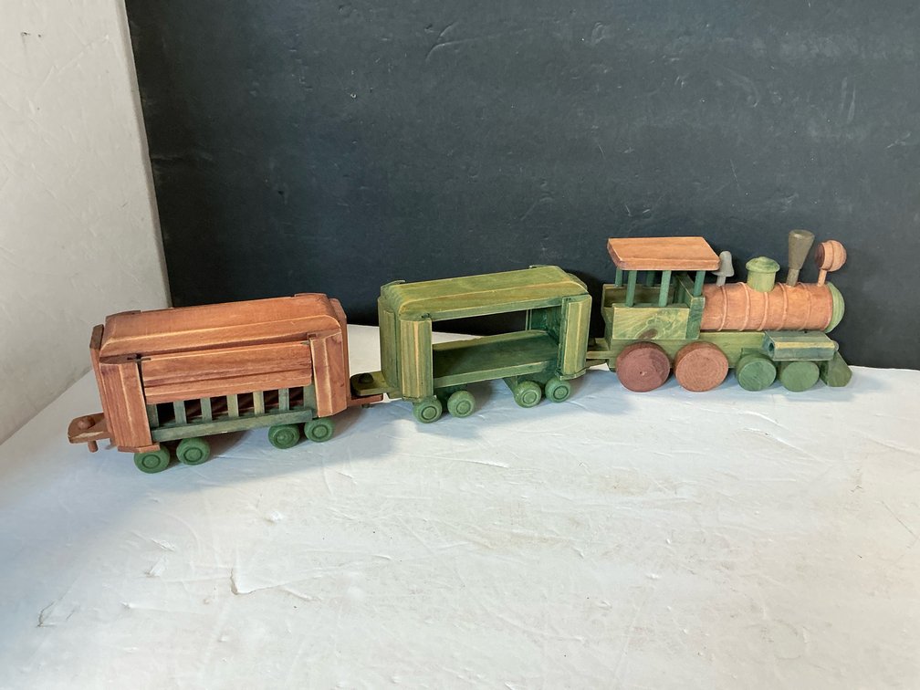 Wood toy train cars
