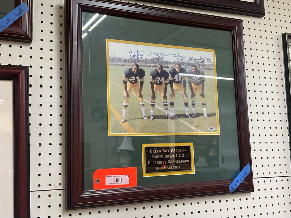 Framed & signed Super Bowl 1 & 2 defensive cornerbacks & safeties