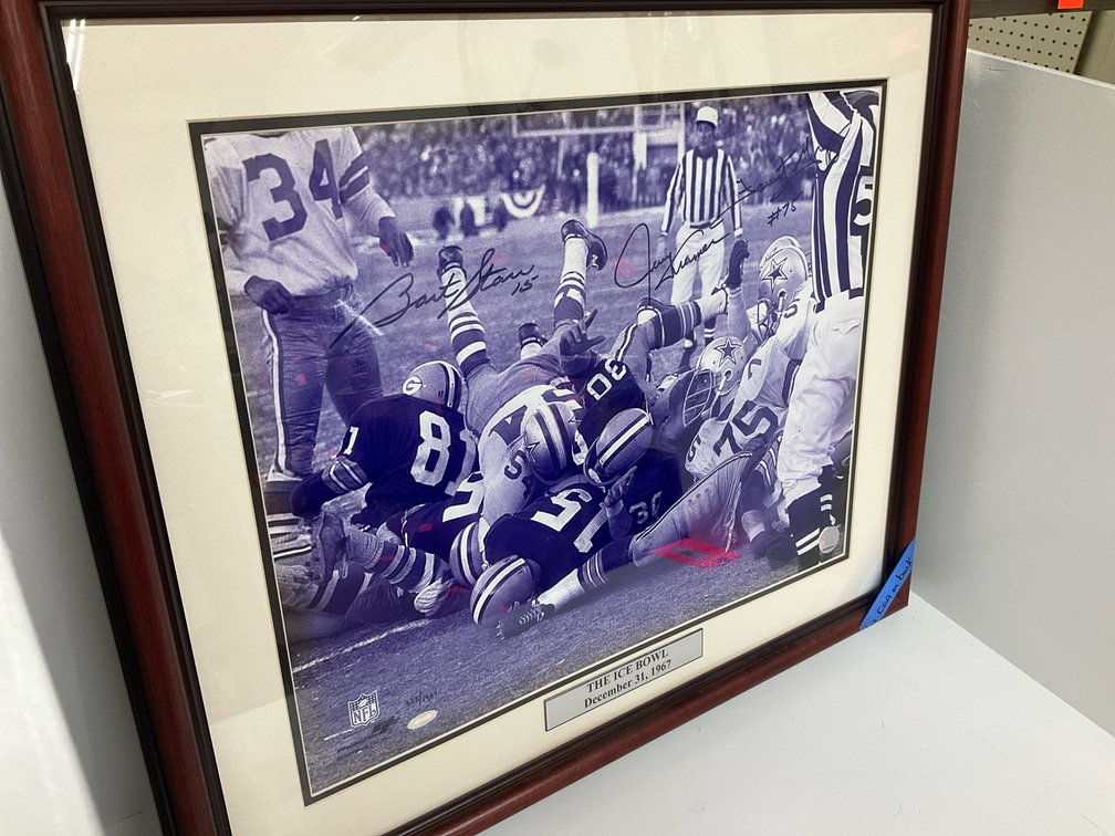 Framed & signed Ice Bowl photo with COA 26x22”