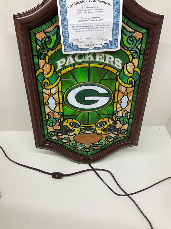 The Bradford Exchange lighted Packers sign 13x21”