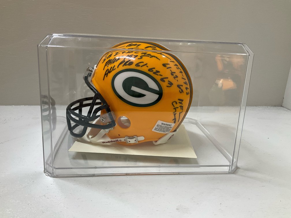 Autographed mini Packer helmet with COA