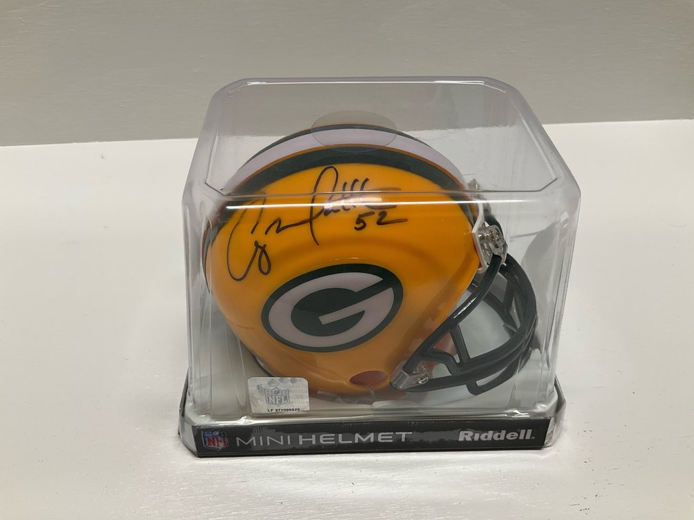 Autographed mini Packer helmet with COA