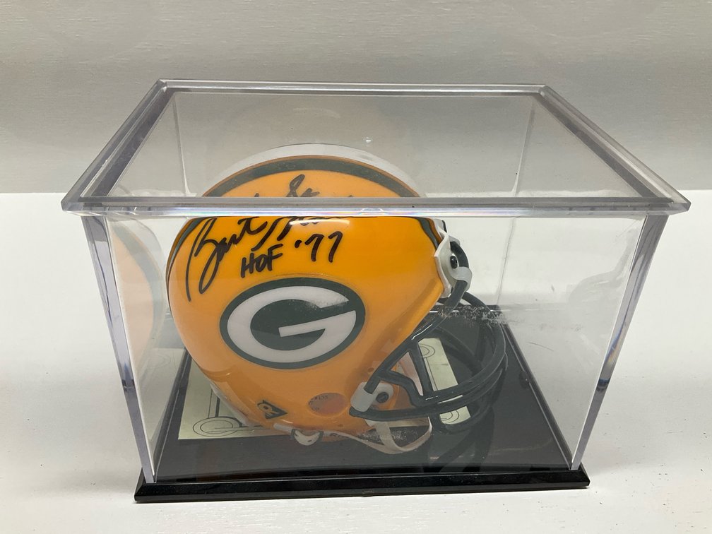 Autographed mini Packer helmet with COA