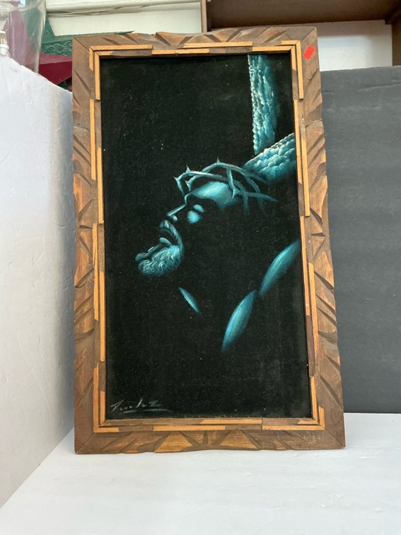 Framed velvet picture 14 x 23