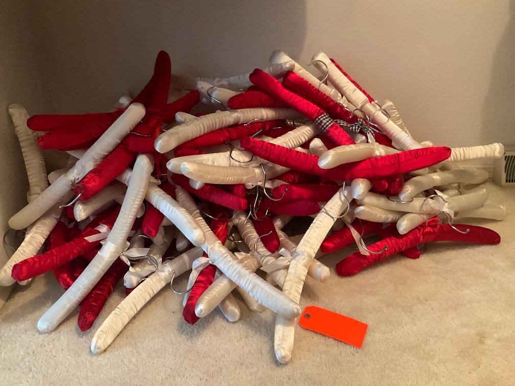 Assorted hangers-Bedroom closet