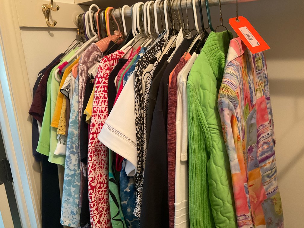 Grouping of ladies clothing-Bedroom closet
