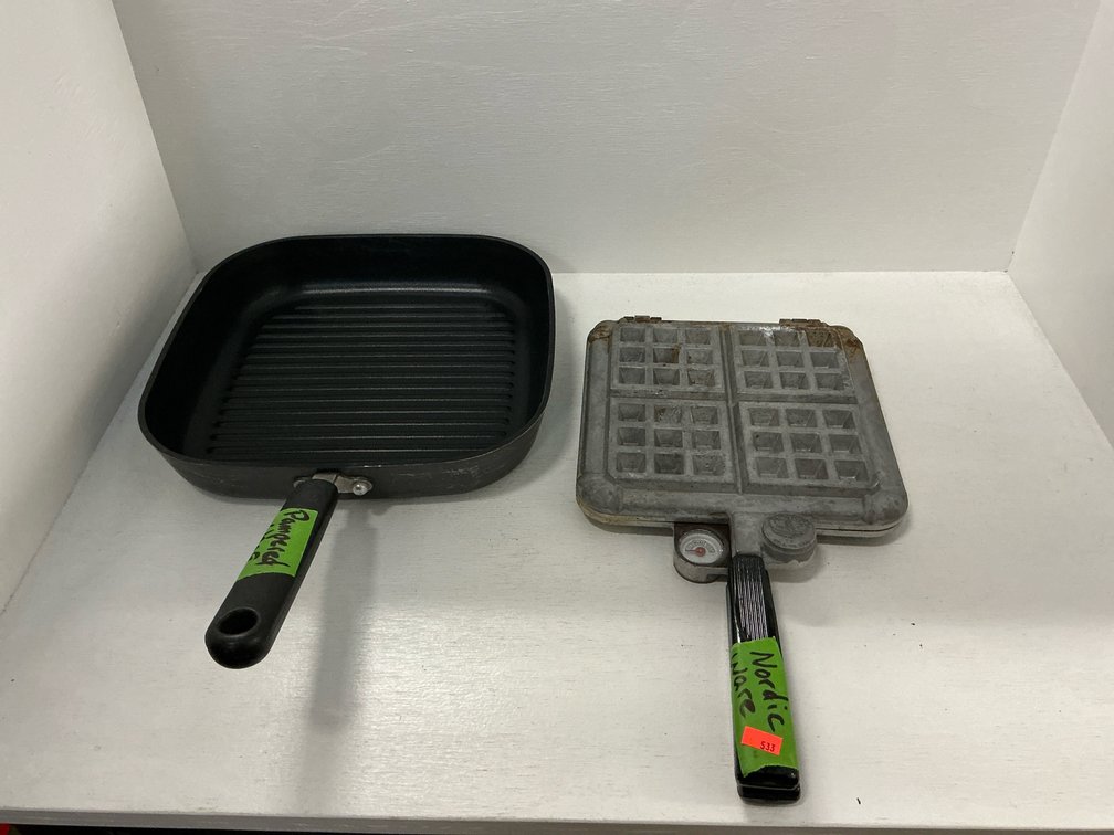 Nordic Ware stovetop waffle iron & Pampered Chef grill pan