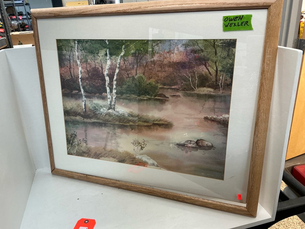 Owen Wexler framed watercolor landscape painting