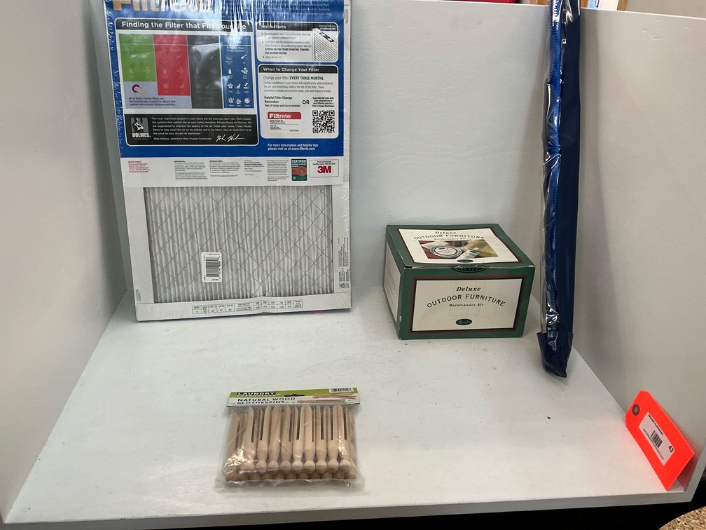 Assorted household goods with 3M Filtrete air filter