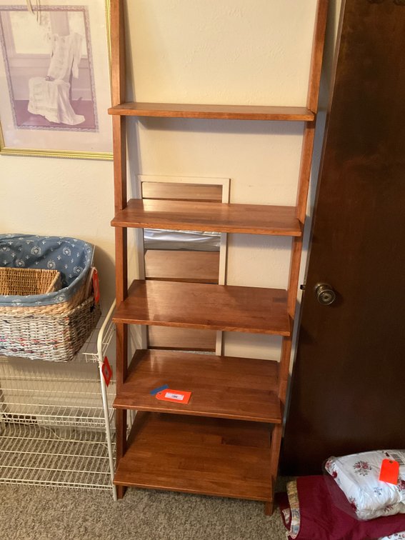 Wooden 5-Tier Ladder Bookshelf 25" x 15" x 72"