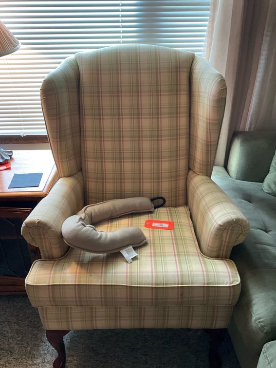 Heritage House Plaid Wingback Armchair