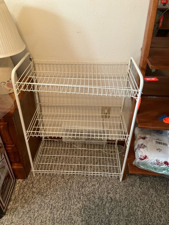 3-Tier White Wire Shelving Unit 25" x 14" x 32"