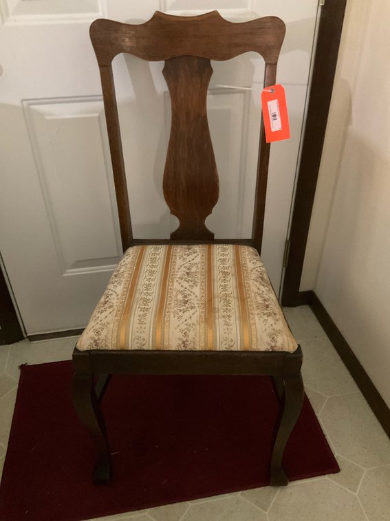 Queen Anne Style Upholstered Side Chair