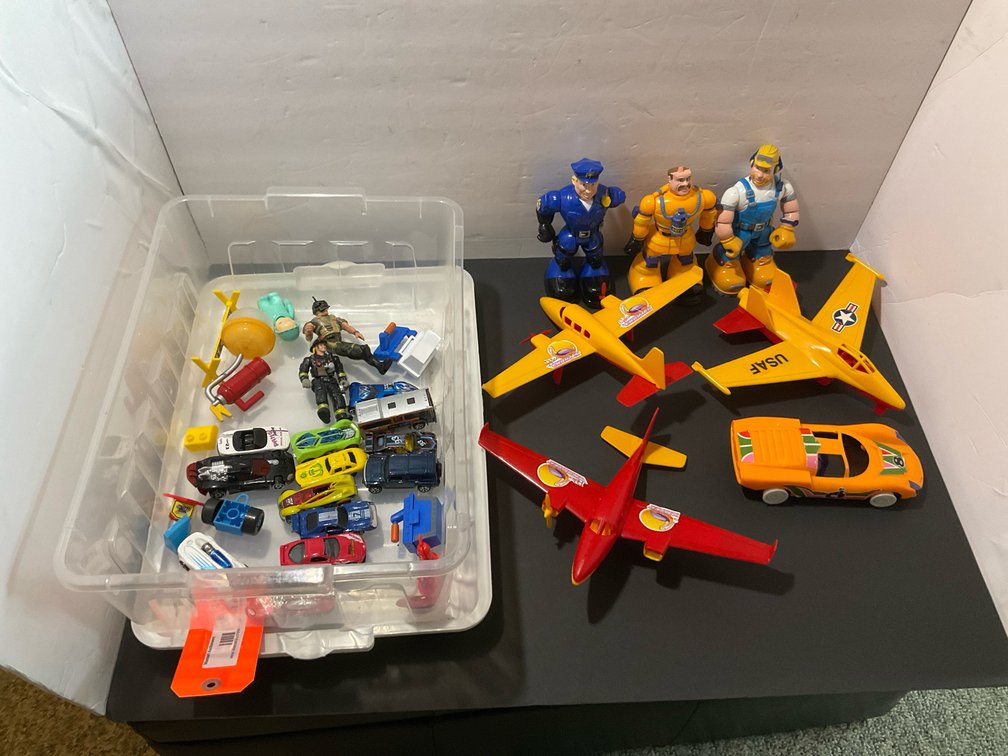 Assorted Toy Vehicles & Action Figures