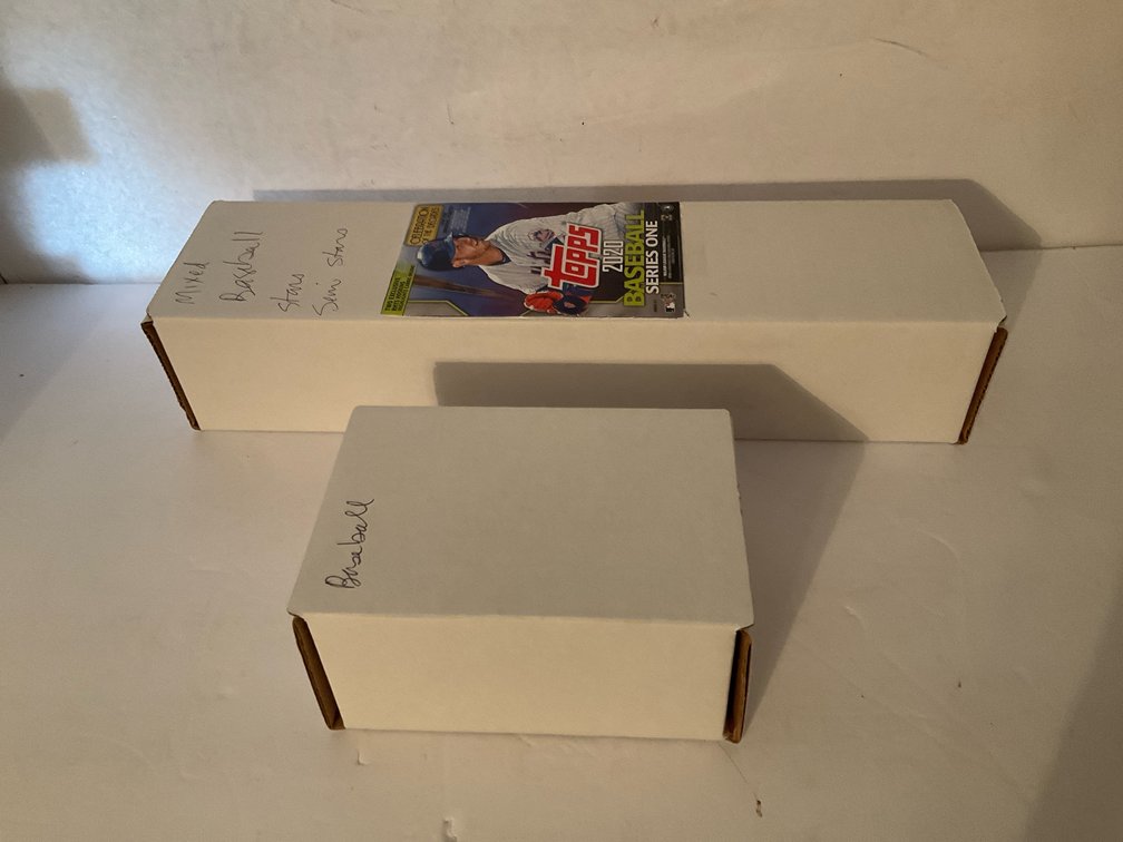2 storage boxes of baseball trading cards