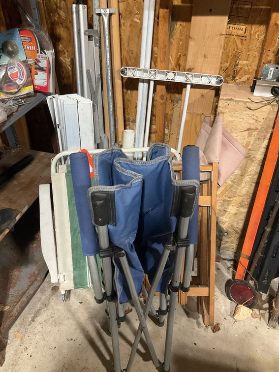 Grouping of 3 folding lawn, camp & director's chairs