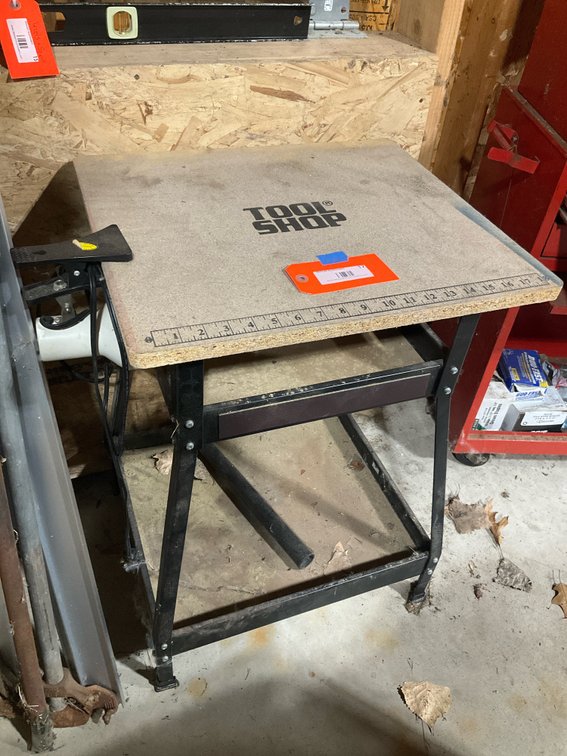 Tool Shop work stand with printed ruler top