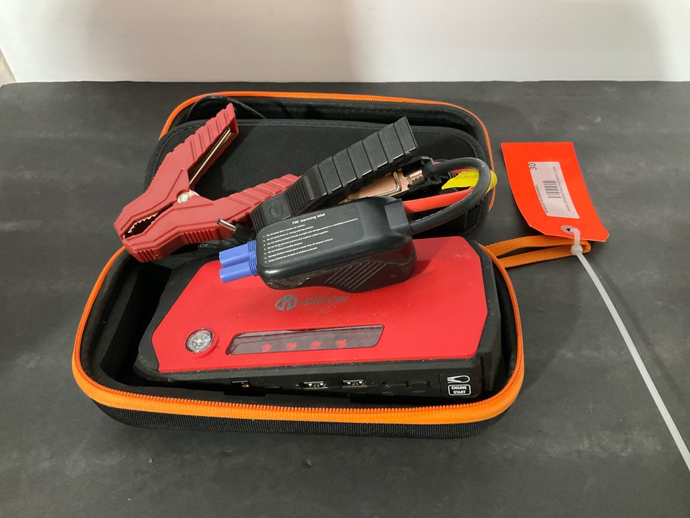 iClever portable jump starter with cables & case