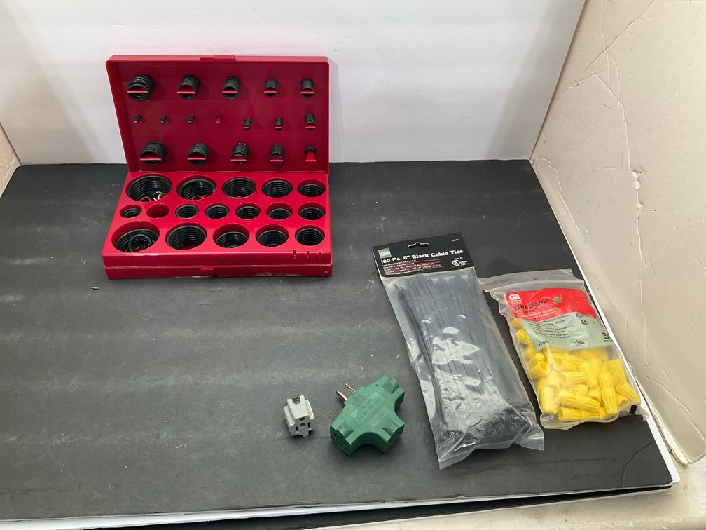 O-ring assortment kit, cable ties & electrical adapters