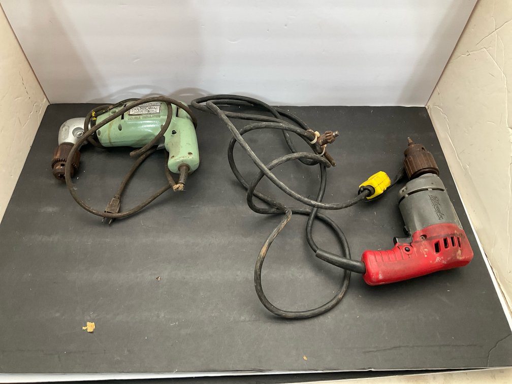 Pair of Rockwell & Milwaukee corded drills