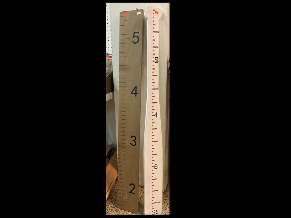 Pair of wooden child height growth charts