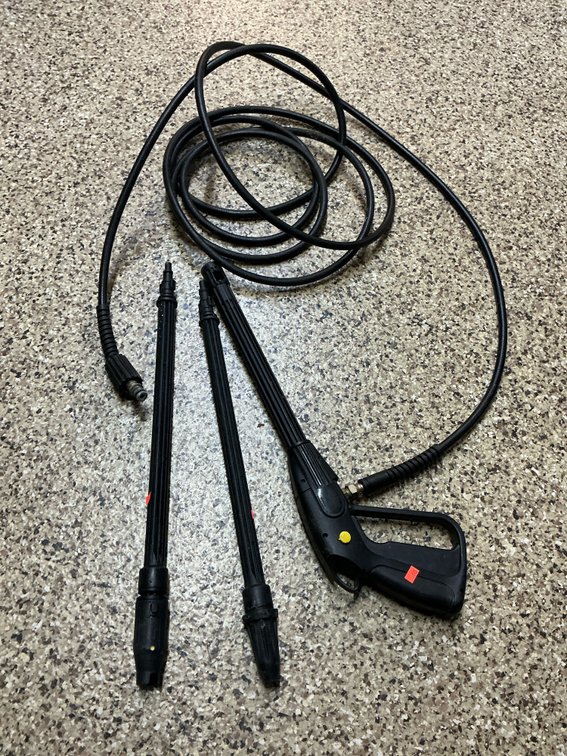 Pressure washer spray gun with hose & 2 lances