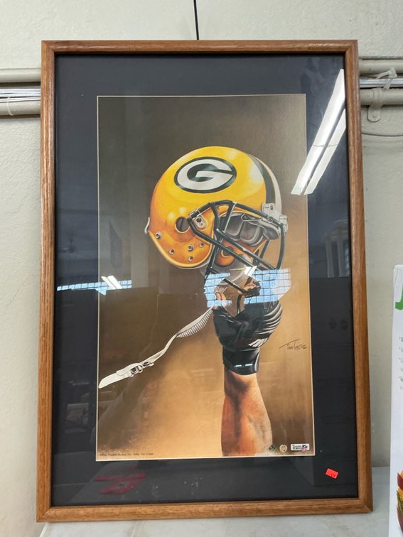 Framed Green Bay Packers helmet print by Tim Cortes