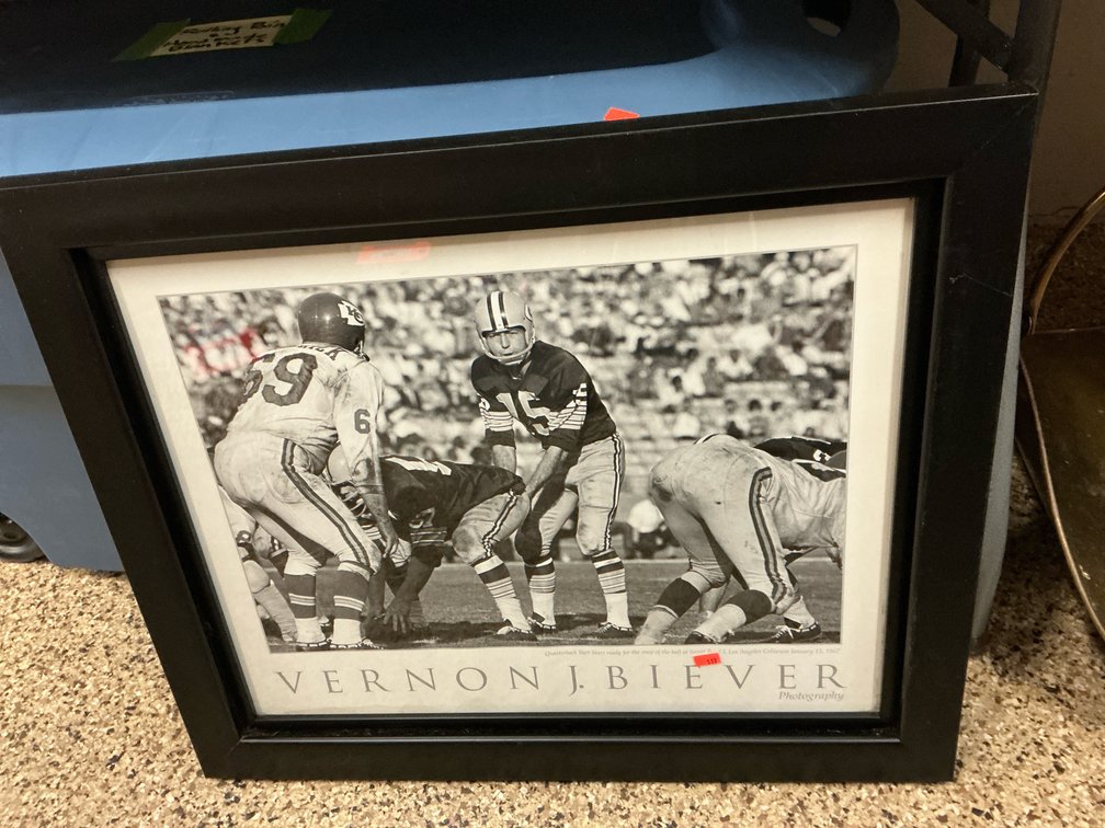 Vernon J. Biever framed Bart Starr Super Bowl I photo print