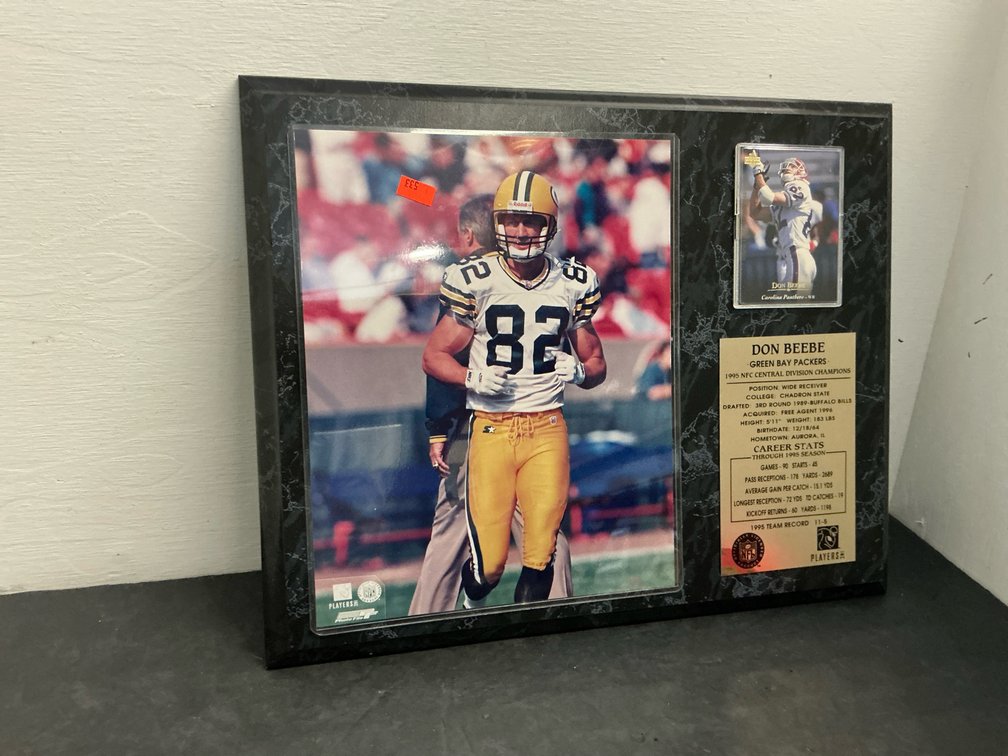Photo File Don Beebe Green Bay Packers sports plaque