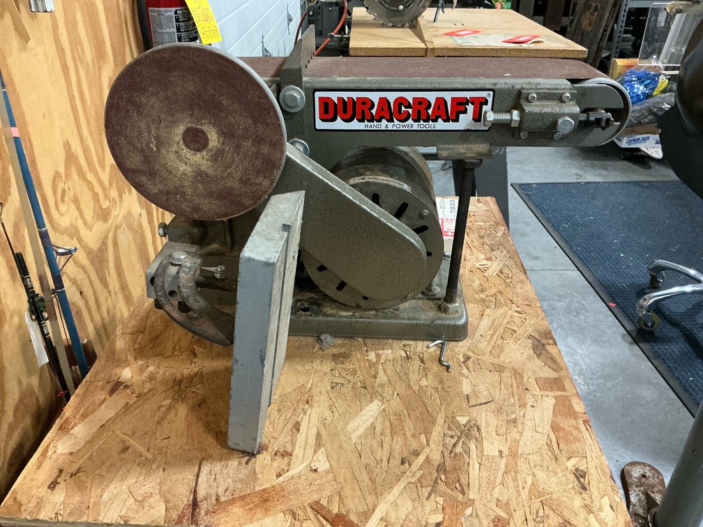 Duracraft combination belt & disc sander on stand