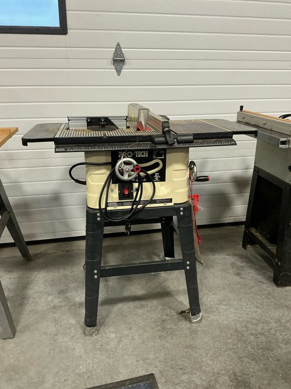 PRO-TECH 10 in table saw on metal stand