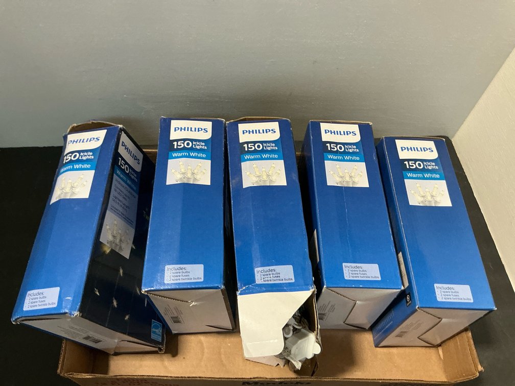 Philips 150 warm white icicle light sets