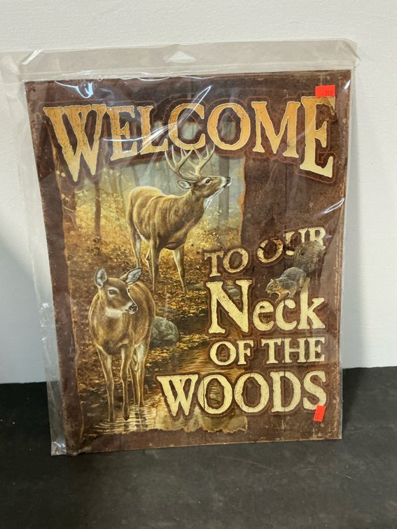 Wild Wings 'Welcome to Our Neck of the Woods' metal sign