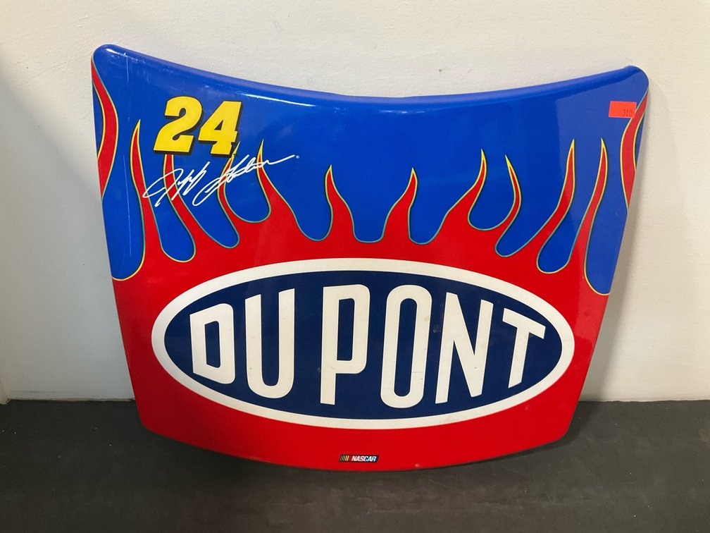 14x12” Jeff Gordon No. 24 DuPont NASCAR replica metal hood