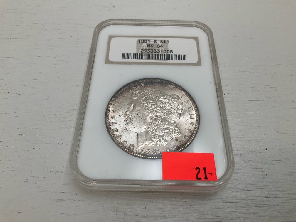 1881-S Morgan silver dollar, NGC MS 64
