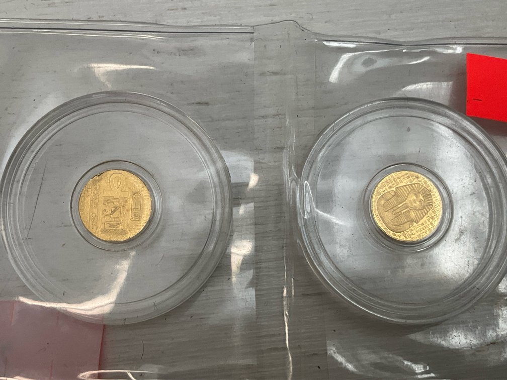2 Monarch precious metals 1/200 gold Egypt rounds