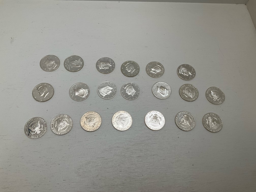 20 Kennedy $10 face silver proof half dollar coins