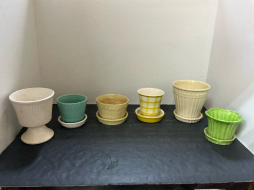 Grouping of ceramic planters