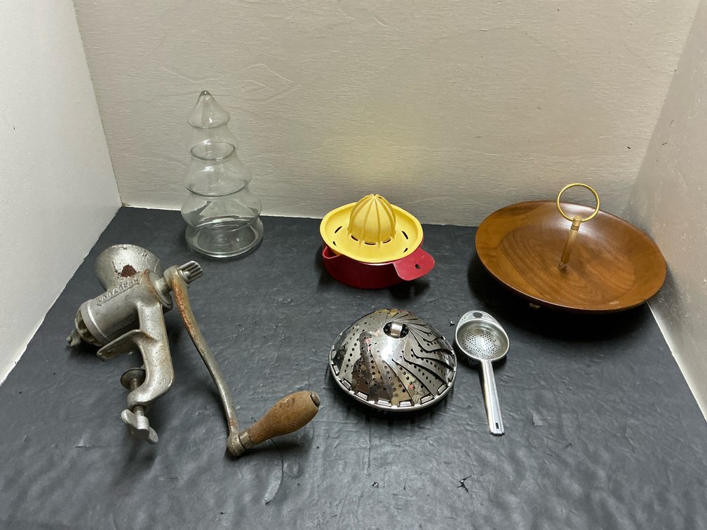 Assorted kitchenware with Universal meat grinder