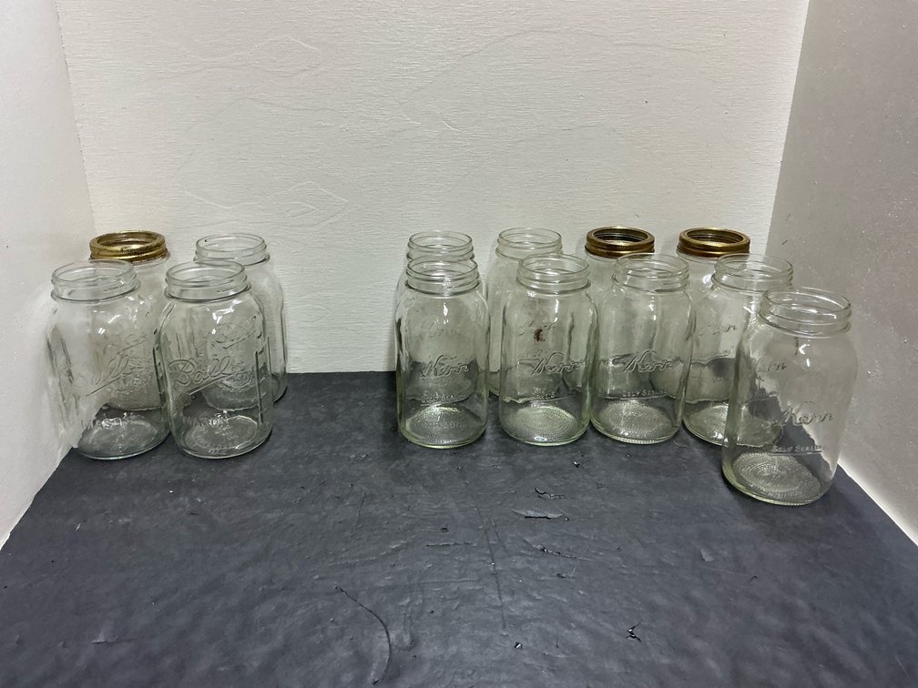 Ball & Kerr clear glass mason jars