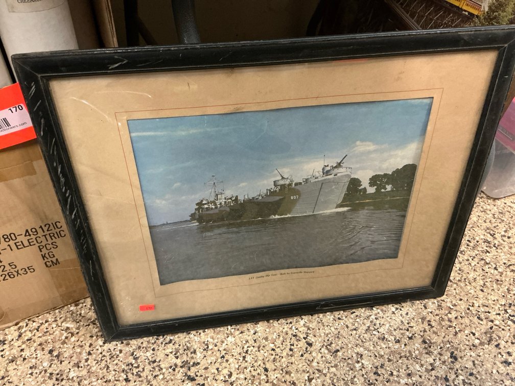 Framed LST-807 Landing Ship Tank photograph print