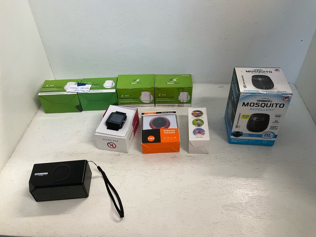 Grouping of small electronics-smart watch, speakers & mosquito repeller