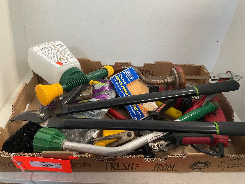 Grouping of assorted lawn, garden & hand tools