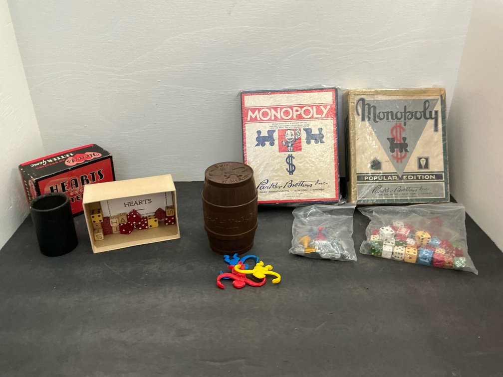 Monopoly, Hearts & Barrel of Monkeys games