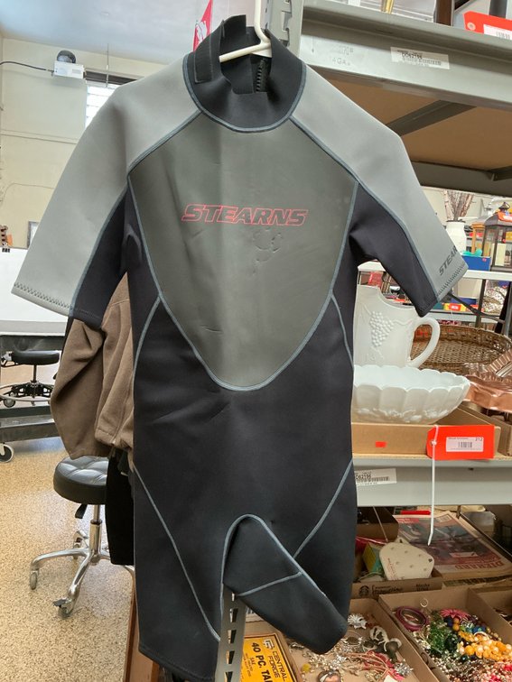 2 Stearns neoprene wetsuits, full-body & shorty