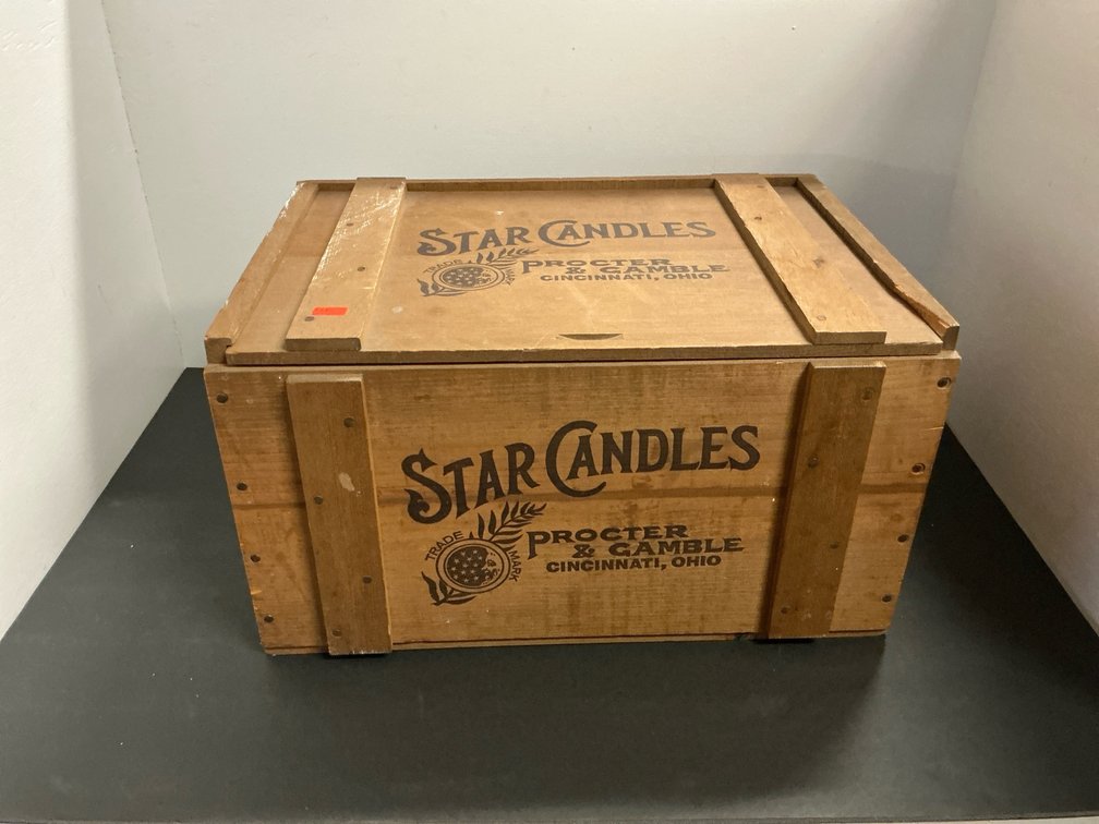 Procter & Gamble Star Candles wooden crate with lid