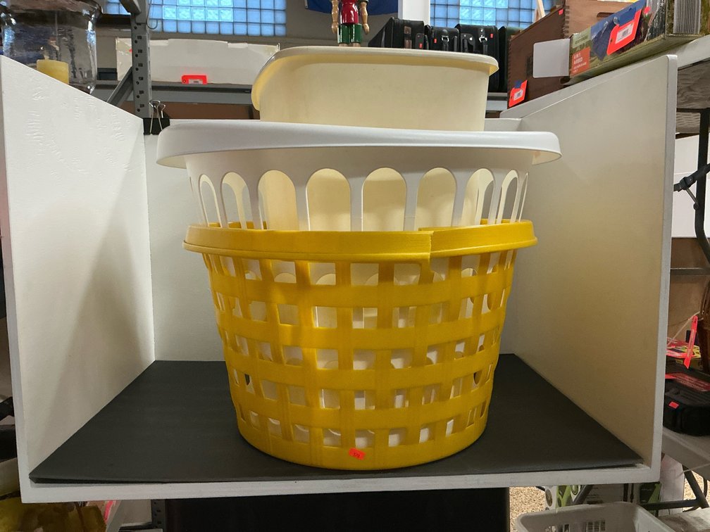 Grouping of plastic laundry baskets & wastebaskets