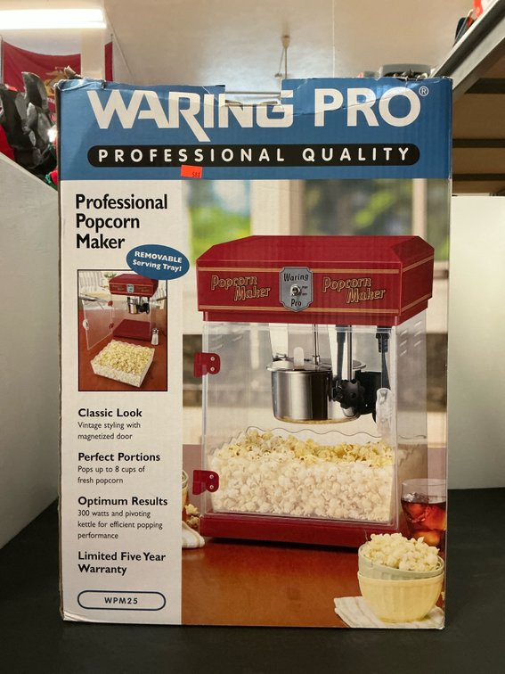 Waring Pro professional popcorn maker with box